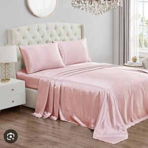 Steve Madden Pink Satin Bedding Set